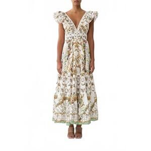 NEW CAMILLA tiered maxi dress with neck frill in dressing room drama